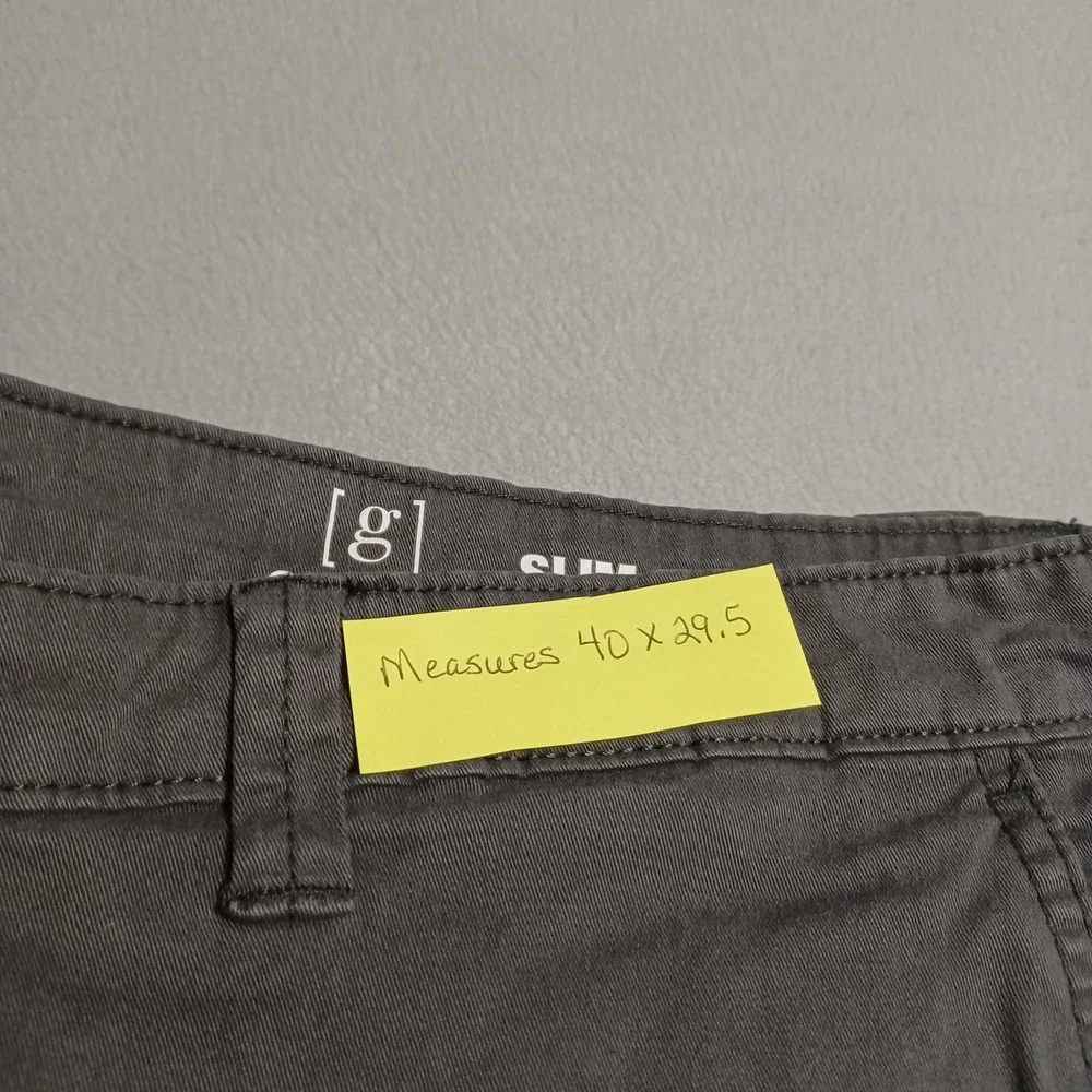 George Pants Mens 40x30 Grey Slim Straight Chino Cotton Stretch GM08467